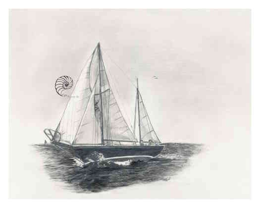 Crocker ketch, sailing art